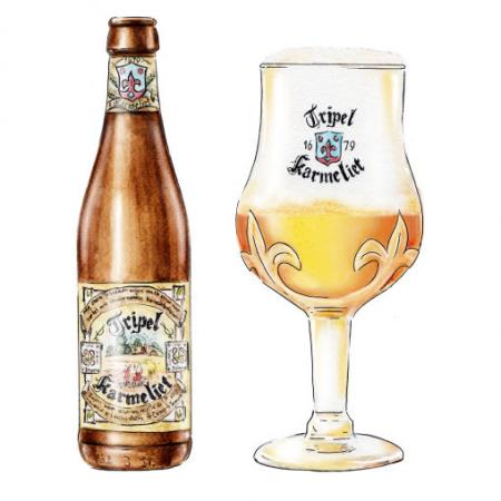 DESSOUS DE VERRE A BIÈRE Tripel Karmeliet bière 3 grains